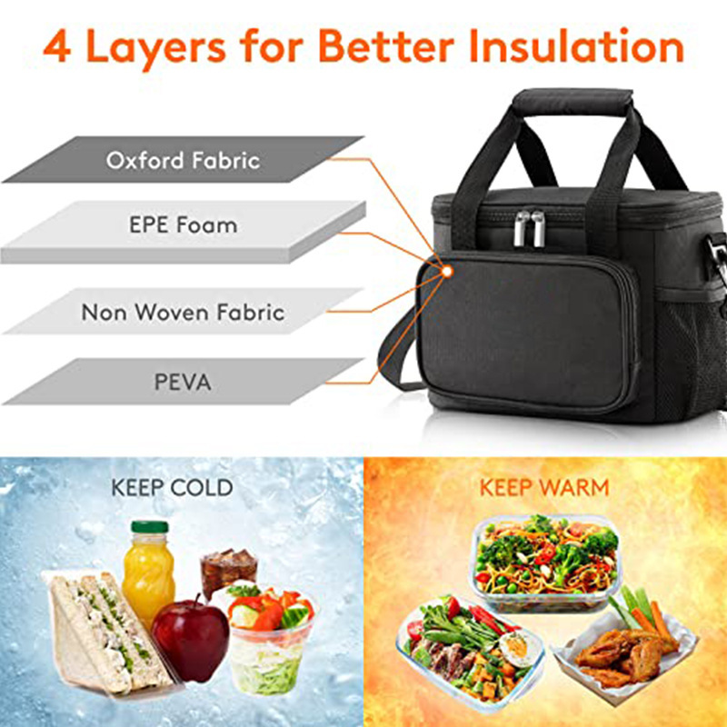 Amazon hot sale bolsa de almuerzo aislante caja de almuerzo suave refrigeración bolsa de mano puede ser portátil