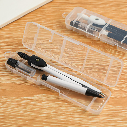 Simple metal compasses two-piece set Primary and secondary school students exam compass set painting design drawing stationery wholesale