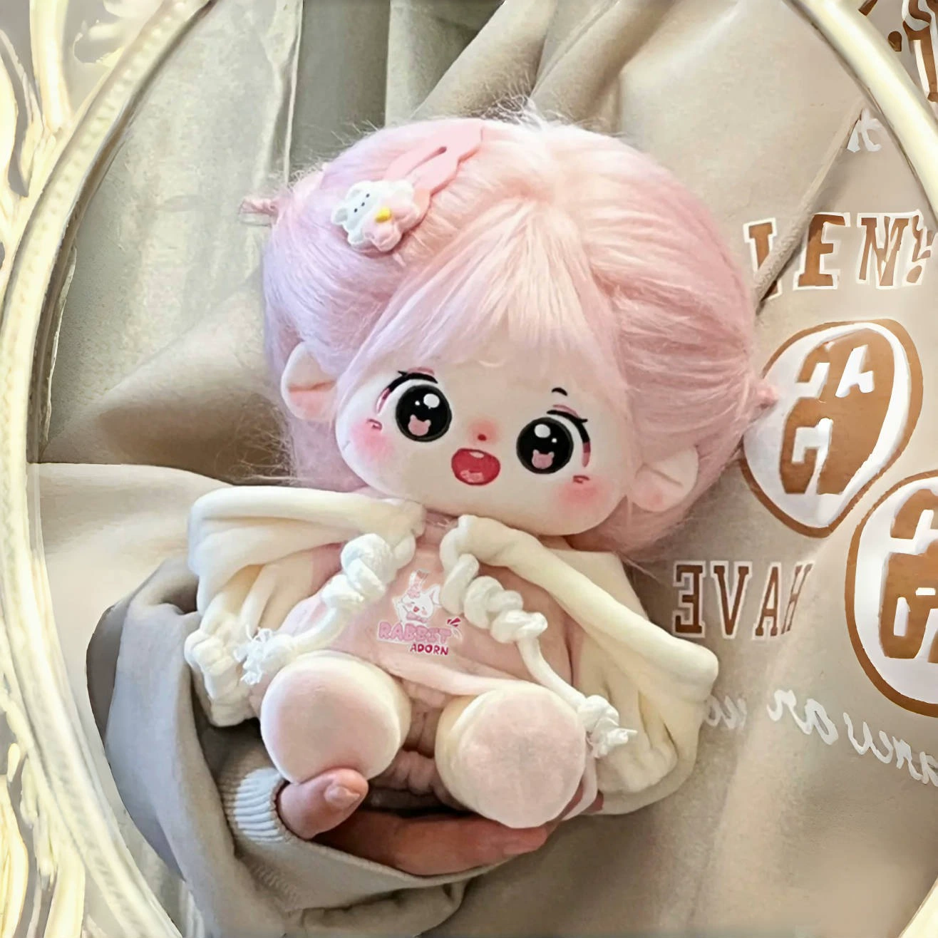 Хлопковая кукла, сменяемый худи, 20см, детская одежда