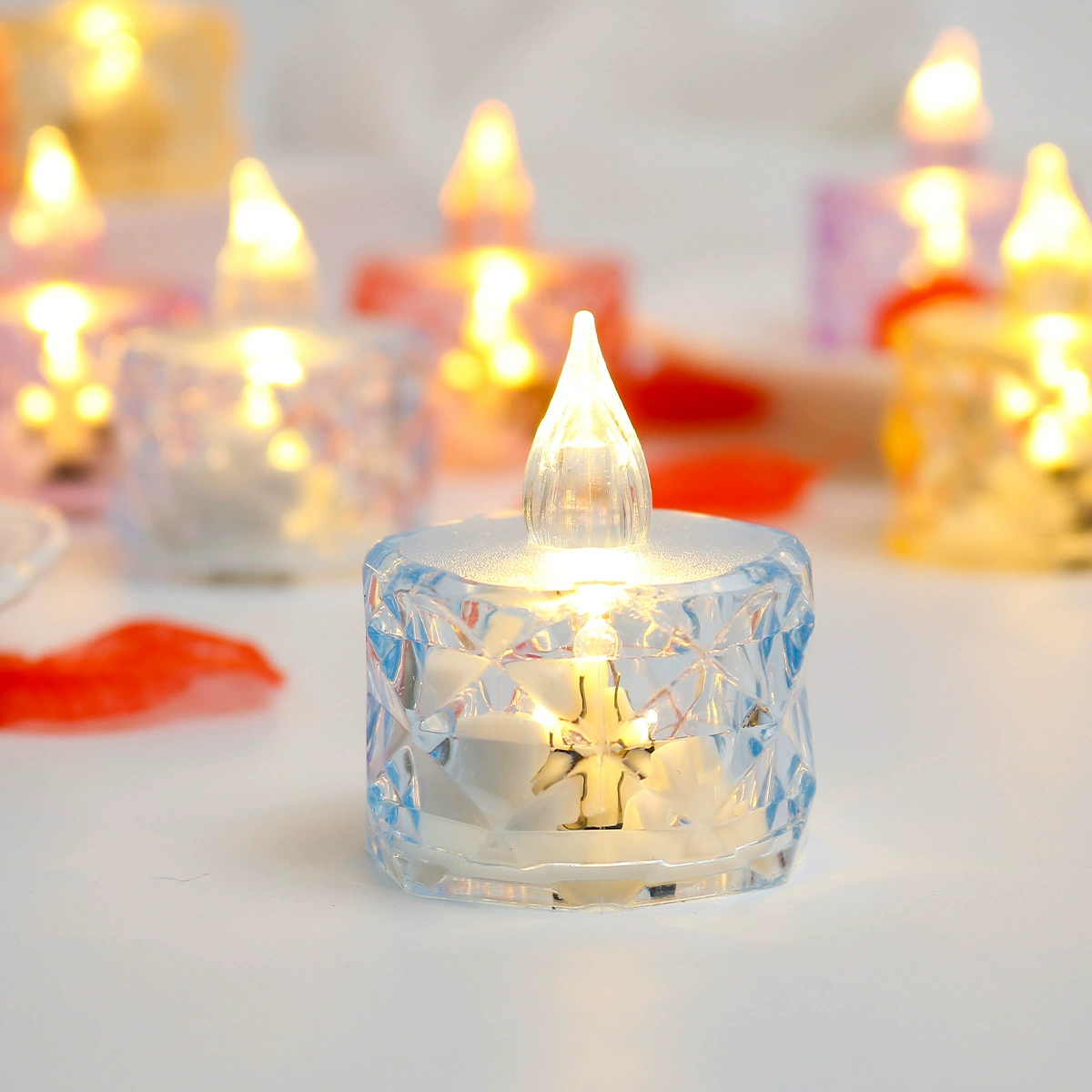 Transparent electronic candle, Christmas night light, 24 items