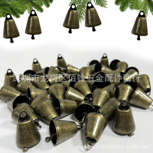 Christmas Crafts Bell Accessories Metal Wind Bell Opening Horn Bell Vintage Plating Christmas Bell Diy Cross Border