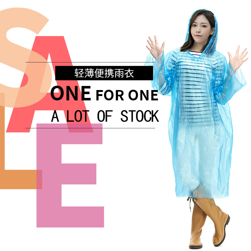 Yimei 198 in stock Disposable Raincoat Adult Outdoor Portable Poncho Factory Direct Supply Customized Raincoat Batch