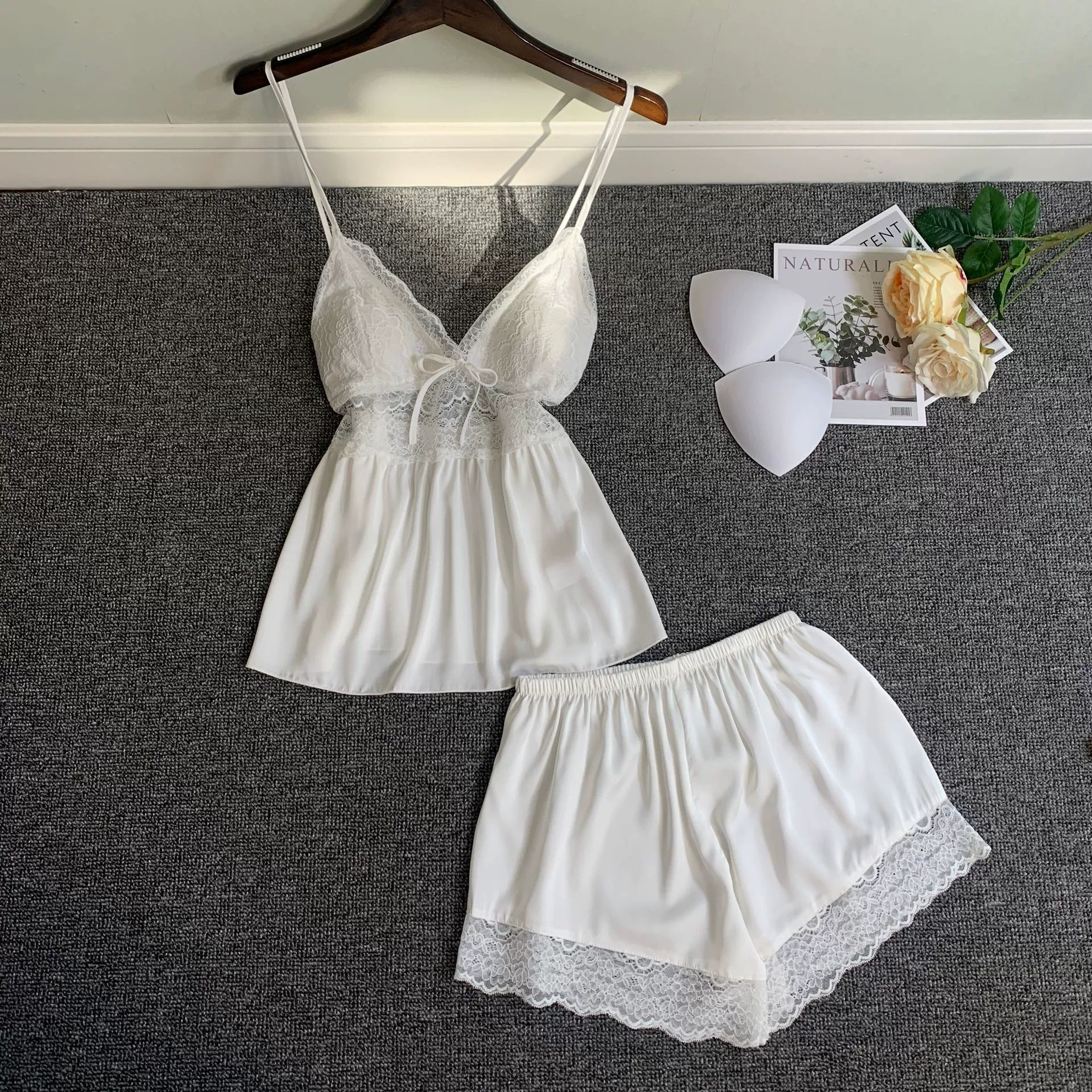 Spring summer pijama, sexy silk set, lifting effect
