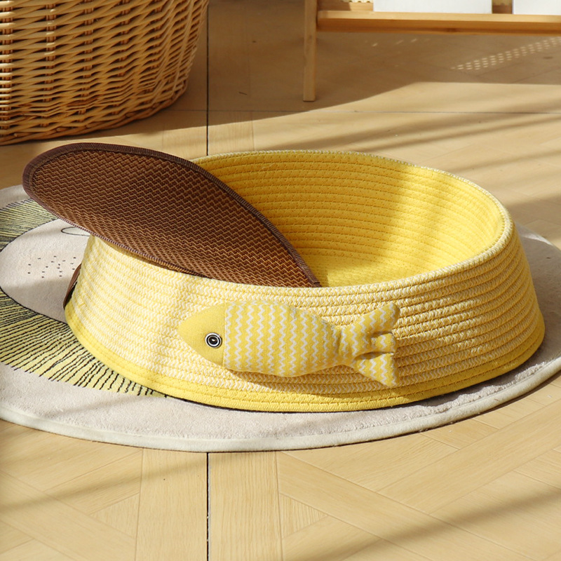 접이식 골판지 노란색 + 작은 물고기 + 매트