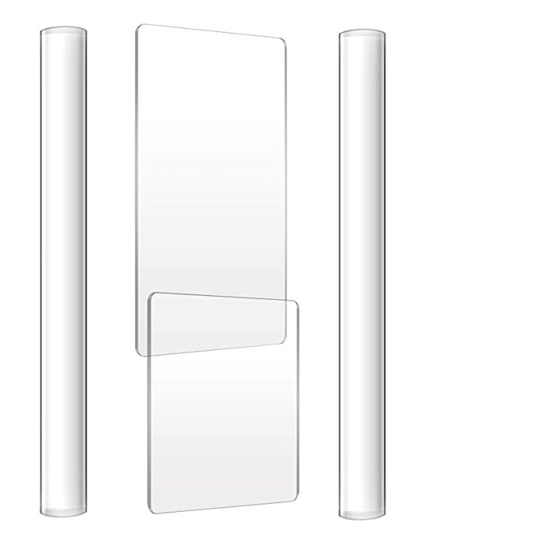 Transfronterizo de acrílico transparente de barro tablero de presión palo rodante arcilla plana frotamiento tira marioneta herramienta de producción hecha a mano