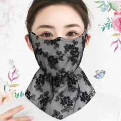 夏の日焼け止めレースのマスクの女性の首の一体の大きいマスクの顔を保護します。