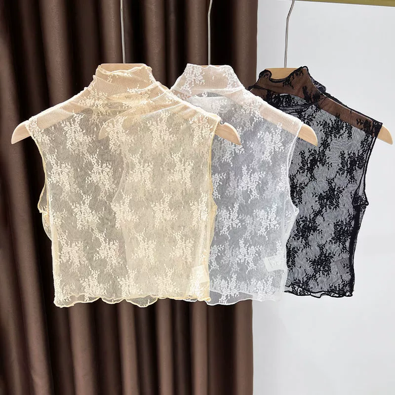 Поддельный воротник для детей с диковинным воротником с половинным верхом кружевной жилет