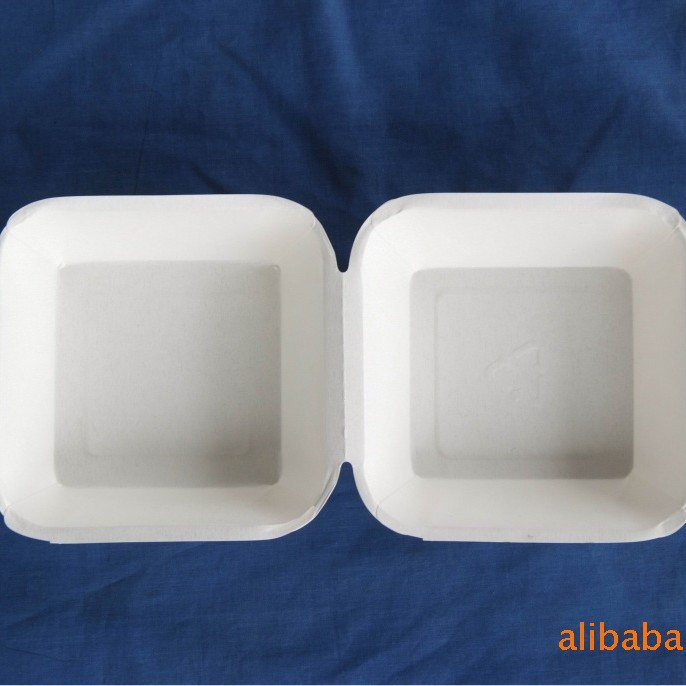 绿保一次性纸餐盒纸饭盒汉堡盒食品包装合280ml可批发