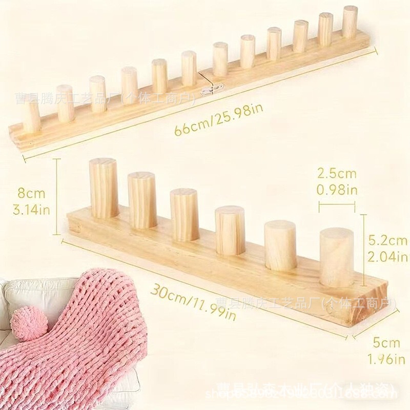 Wooden Blanket Knitting Tools DIY Blanket Knitting Frame Wooden Scarf Knitting Device Household Yarn Knitting Board