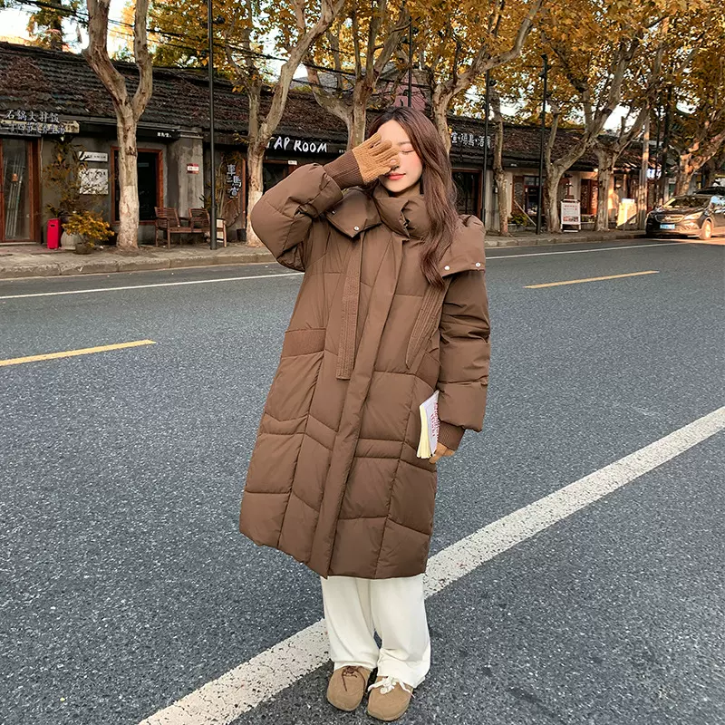 冬季中长款加厚棉服女冬过膝韩版宽松女士棉衣外套保暖棉袄面包服