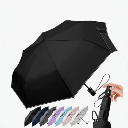 Sun Protection Uv-Resistant Sunshade Umbrella, Small Black Umbrella, Solid Color Umbrella, Folding Business Umbrella, Gift Umbrella