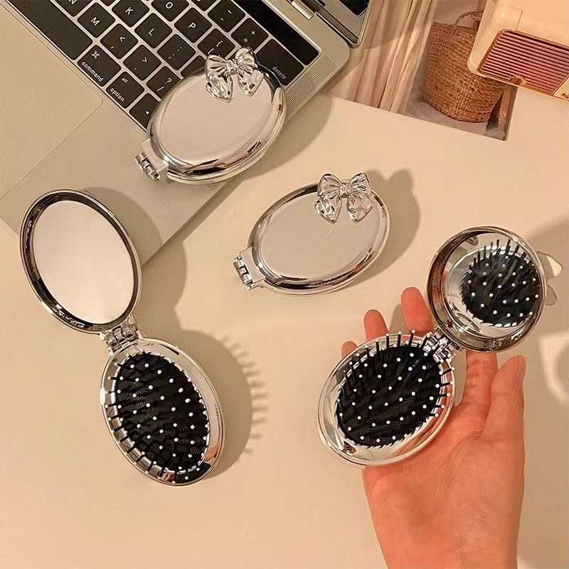 ポータブル折りたたみコーム、ポータブルエアバッグエアクッションコーム、ポケットコーム、ヘアスムージングミラー、一体型コーム、化粧鏡、マッサージコーム|undefined