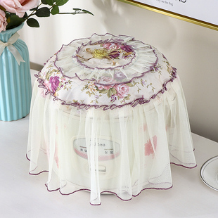 Round Rectangular Pastoral Electric Rice Cooker Cover Cloth Electric Cooker Cover Universal Cover Towel Lace Fabric Electrical Appliance Dust Cover Wang Jin