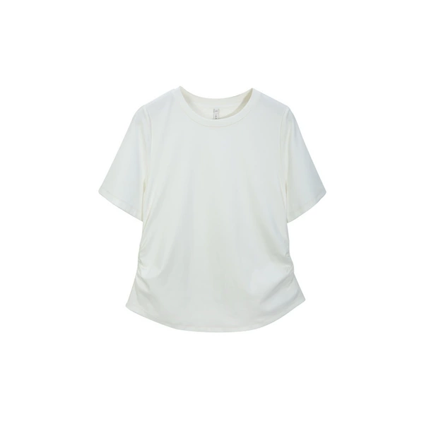 Beige round neck