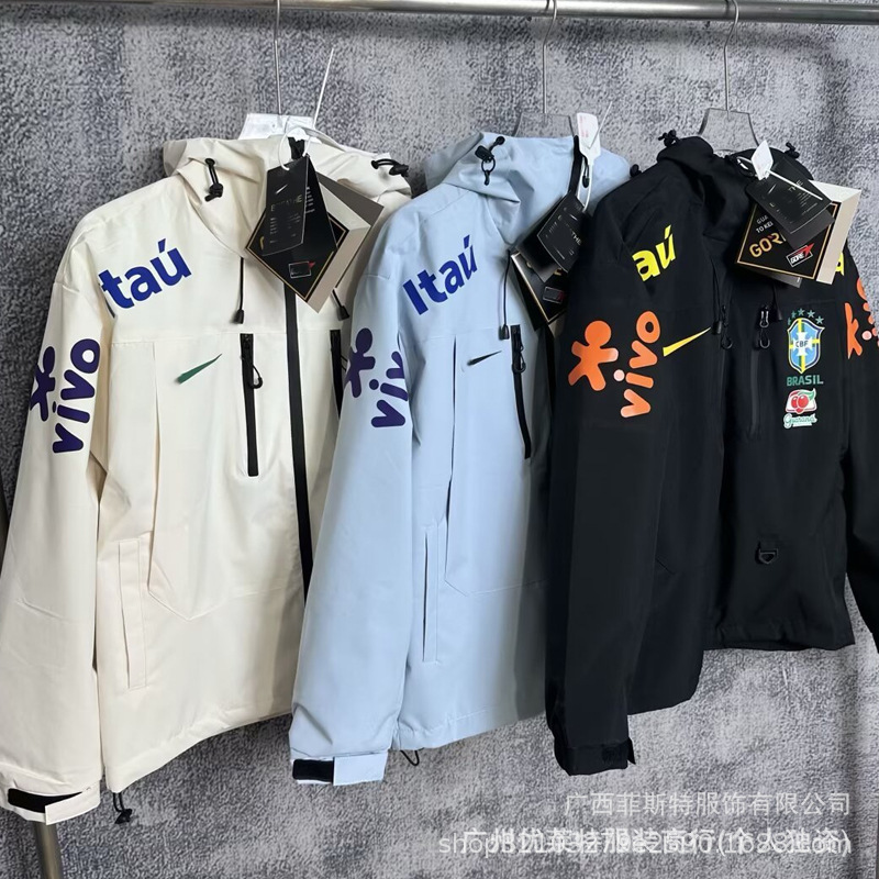 New foreign trade five-star Brazilian windbreaker, Neymar-style jacket, football training jacket, windproof outdoor jacket New foreign trade five-star Brazilian windbreaker, Neymar-style jacket, football training jacket, windproof outdoor jacket