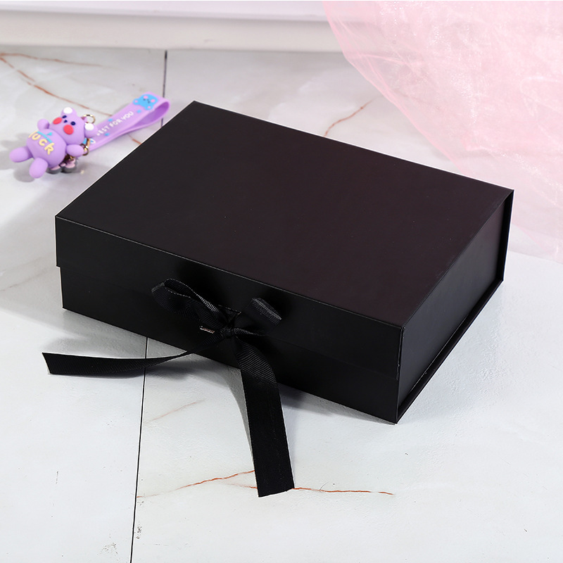Caja plegable de cinta de Navidad, caja de regalo de color sólido, hermosa caja de regalo de cosméticos, caja de regalo de dulces de alta calidad