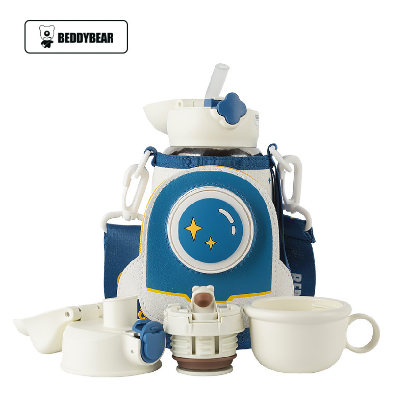 Oso de los niños serie completa taza de vacío bebé taza de agua con paja jardín de infantes al por mayor beber hervidor de agua taza de regalo caja