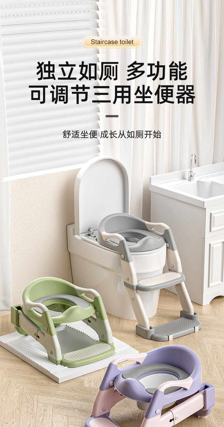 Children's step toilet, folding toilet for 3-6 years old, squat toilet, children's urine bucket, enlarged household toilet stool for children, wholesale details Picture