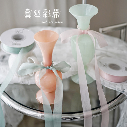 New 4.0 macaron solid color silk ribbon silk ribbon flower gift handmade diy decorative ribbon wholesale