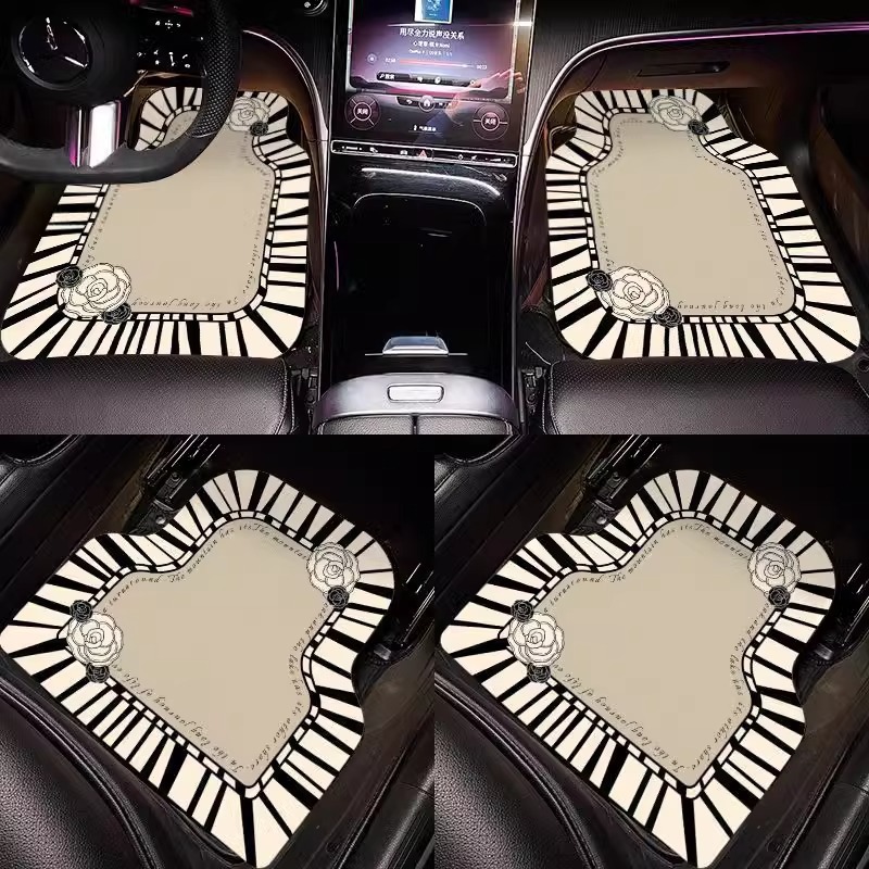 Four-Piece Set of Car Floor Mats, Universal Car Floor Mats, Single-Piece Anti-Slip and Wear-Resistant Foot Mats for the Main Driver, Easy to Clean Car Mats
