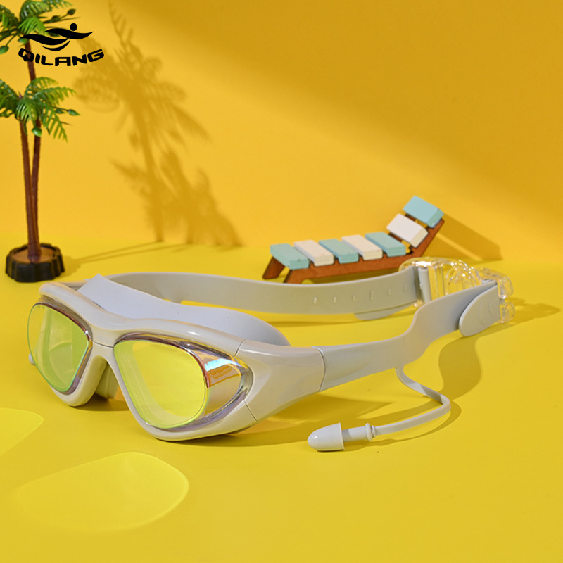 Lentes de natación para adulto con tapones para oídos de PC antivaho para natación