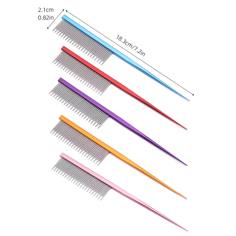 Peine para mascotas, peine, peine para cabello flotante, peine de cola larga y corta, peine para perros, peine para cabello, peine para gatos de acero inoxidable