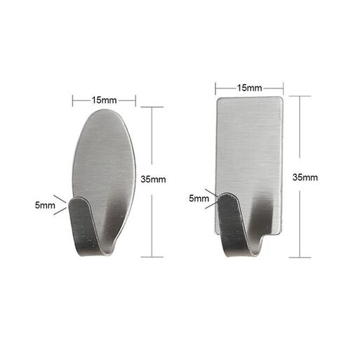 Cross-border exclusive kitchen irregular small hooks stainless steel no drilling strong mini six-piece set small adhesive hooks wholesale