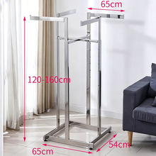 不锈钢中岛架服装店货架女装童装陈列架正挂衣架服装架跨境热销