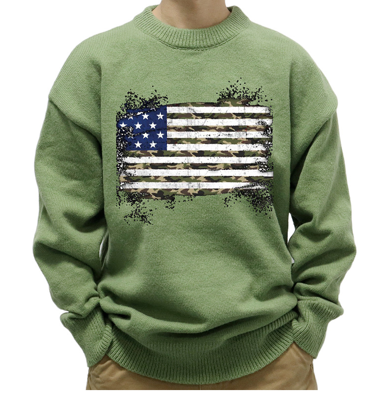 New Men's European Autumn Winter Loose Knitted Sweaters Y2K Style Printed Pullover Sweaters for Men Tops_voghion.com