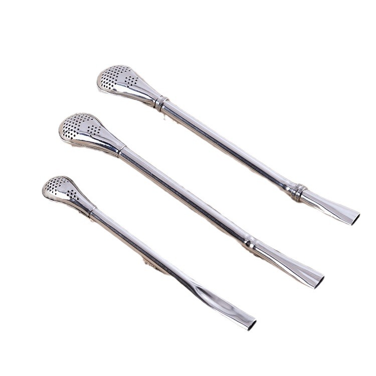 Cuchara de paja de acero inoxidable 304 en stock cuchara de café dos en uno mezcla cuchara ins taza creativa filtro paja