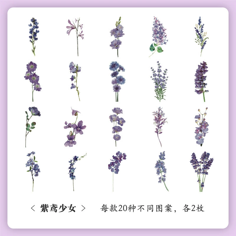 Sticker Set, 40-Sheet Assortment, Butterfly & Floral Designs for Kids' Bags and Planners