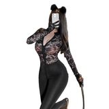 樊蕾 Сексуальное нижнее белье с молнией, пижама, на молнии, в обтяжку