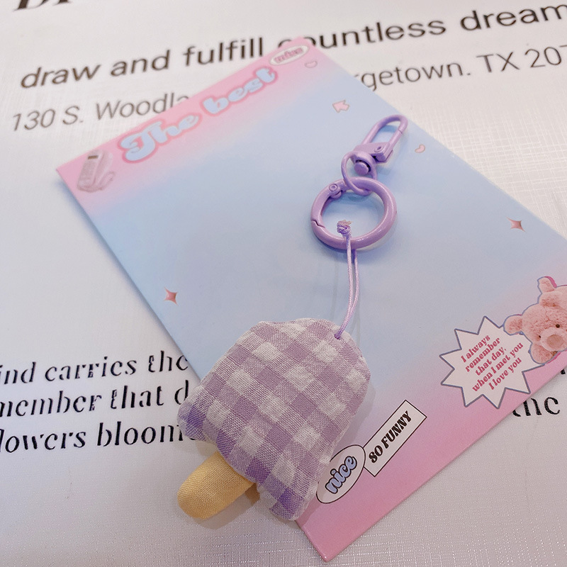 HD843A025 tela de otoño púrpura relleno de algodón muñeca llavero colgante bolso colgante de teléfono móvil