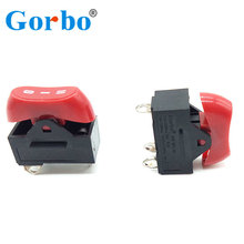 时尚吹风机按钮开关三档大电流船型开关复位翘板开关