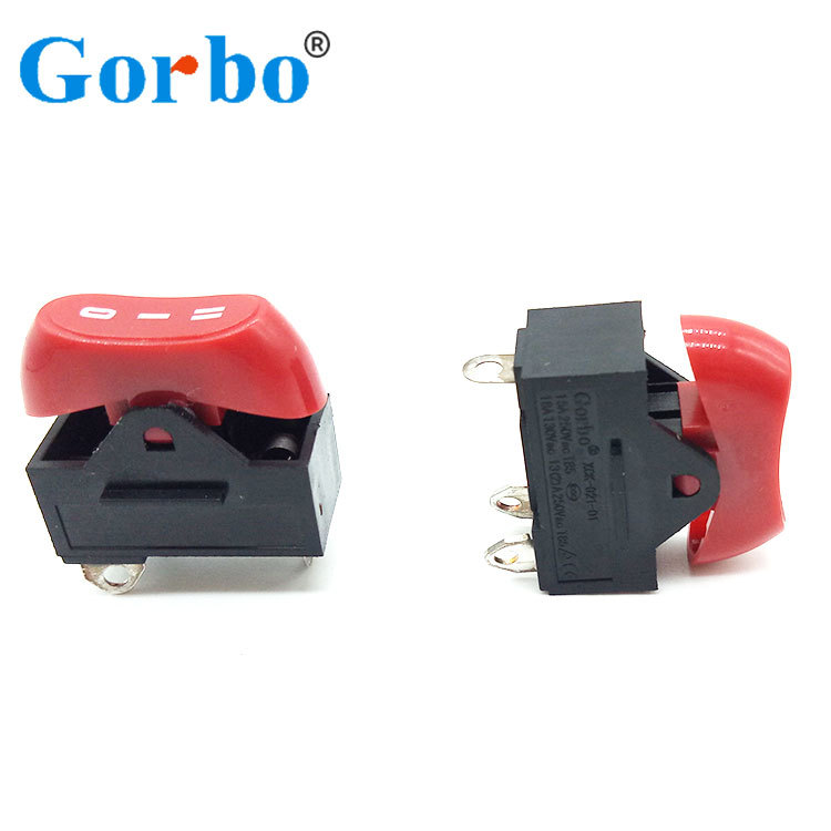 时尚吹风机按钮开关三档大电流船型开关复位翘板开关