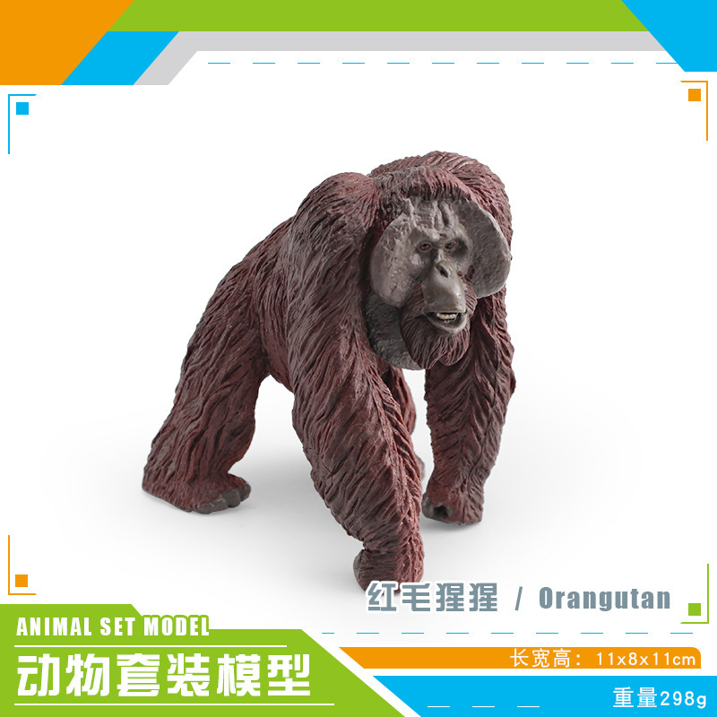 Simulación transfronteriza animal forestal modelo de orangutan puzzle orangutan chimpancé blanco mesa decoración estática