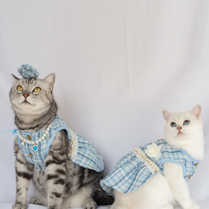 Süß Polyester Plaid Bogenknoten Kleidung Für Haustiere display picture 4