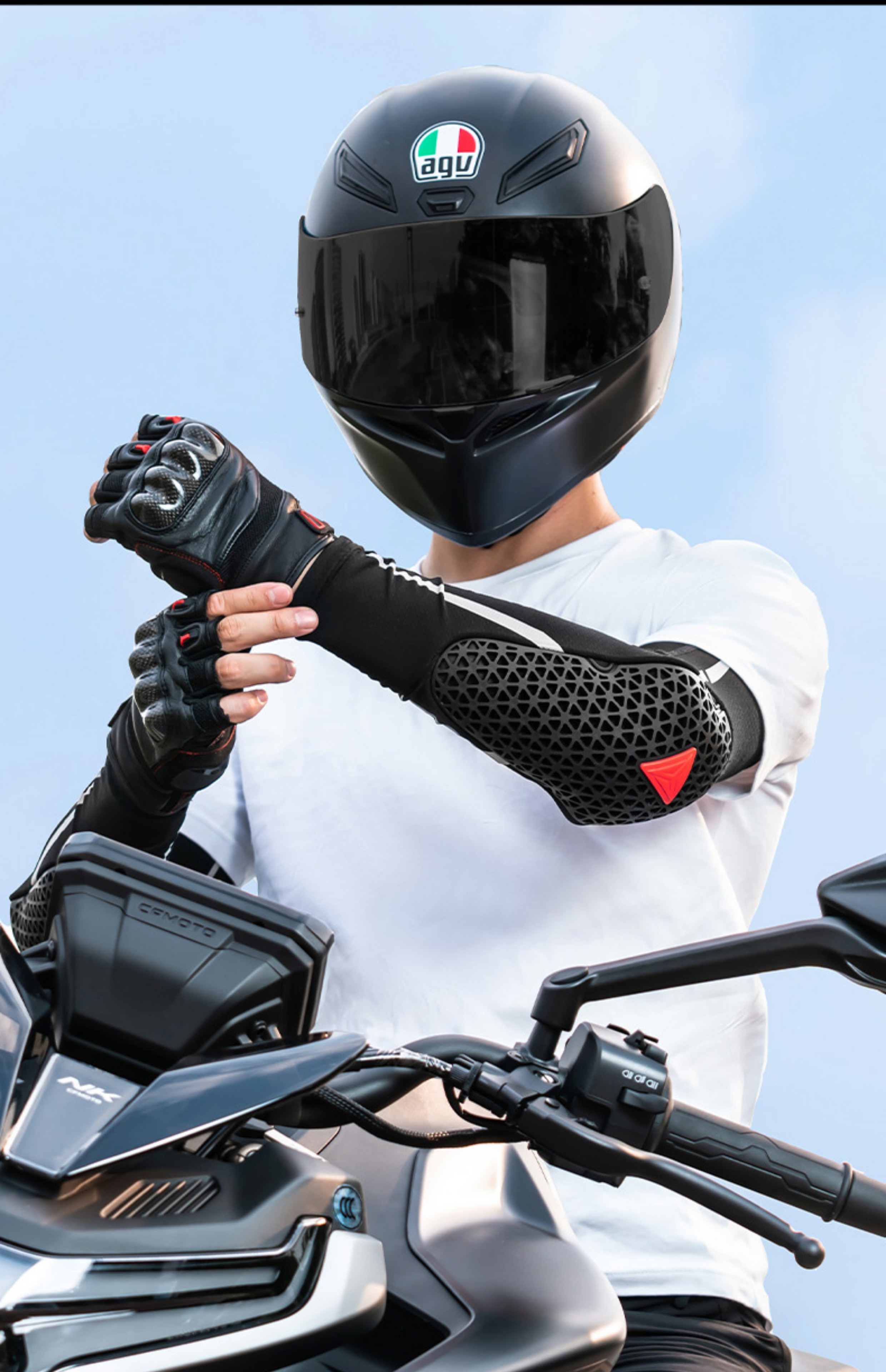 Suitable for Motorcycle Elbow Protection, Anti-Fall Riding Gear, Motorcycle Gloves, Motorcycle Protective Gear, Rider Sun Protection, Breathable