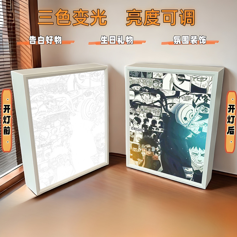 クリエイティブギフトライトペインティングナルトオビトdiy宇智波斑デジタル油絵フォトフレームテーブル装飾絵画|undefined