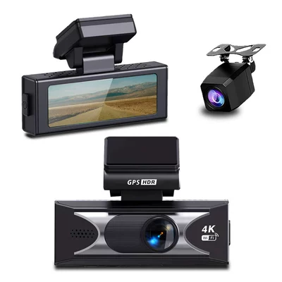 New cross-border dual-camera 4K dashcam with high-definition ADAS loop recording 3.2inch GPS car recorder (Driving recorder) - 4k-dual-recordingwifiadasgps