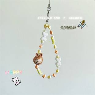 Cute Keychain Pendant Decorative Chain Mobile Phone Chain Anti-Lost Crystal Lanyard Cartoon Colorful Wrist Pendant Pendant