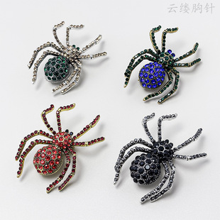 Retro personality spider diamond brooch European and American hot alloy brooch creative fashion Joker clothes accessories wholesale