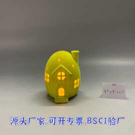 陶瓷镂空小夜灯圆球型LED灯创意家居陶瓷复活节鸡蛋摆件跨境专供