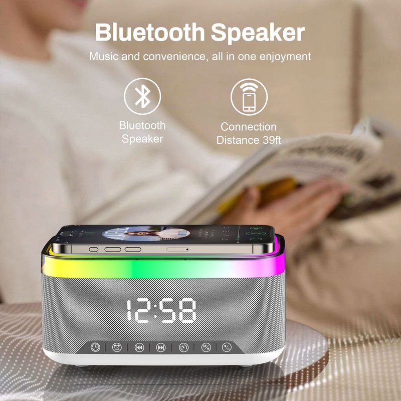 新しい A911 スマート Bluetooth スピーカークリエイティブデスクトップナイトライトオーディオワイヤレス充電器ベッドサイド雰囲気ライト s300|undefined
