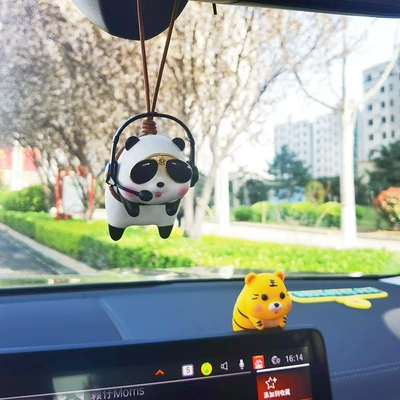 Sevimli donuzcuq avtomobil asqısı, panda avtomobil daxili asqı, qadınlar üçün yaradıcı avtomobil bəzəyi