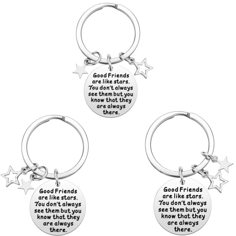 Friendship Gift for Women, Stainless Steel Keychain, the Best Car Key for Teenagers
