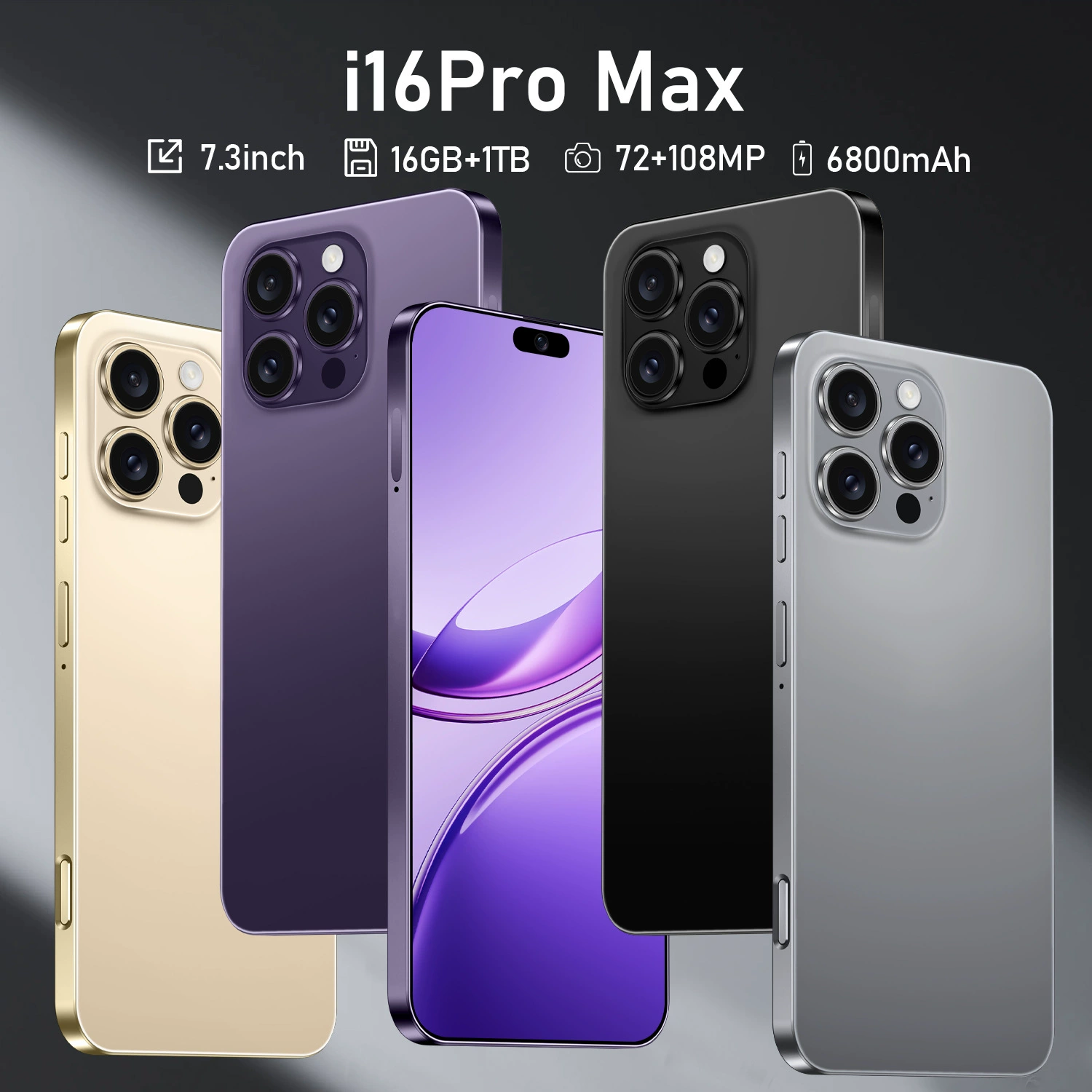 (Cross-border trading), mobile phone, smartphone, intel core i16, 16 pro max, Android 14, wide screen