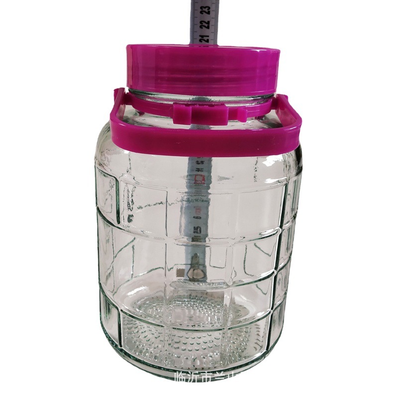 2L3L5L Glass Jar Household Pickled Storage Jar Transparent Storage Jar Square Plum Wine Bottle Wholesale