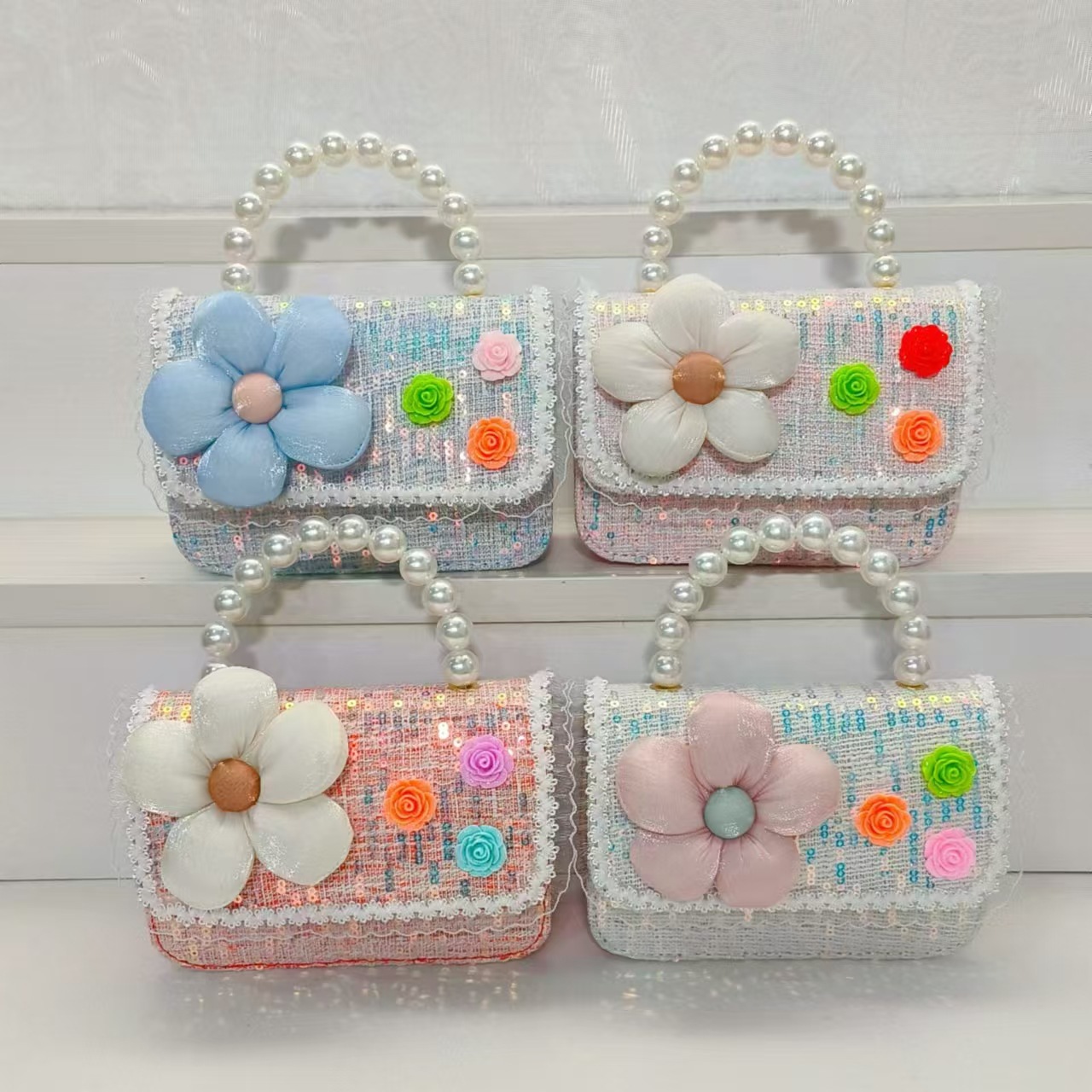 Bolso de princesa, bolso de perla, bolso de hombro, bolso de cambio, bolso de accesorios, bolso de cadena, bolso de Año Nuevo para chicas