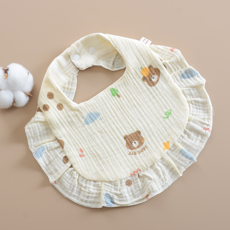 insfeng baby toallas de saliva, algodón puro, gaza de seis capas, delantal en forma de U, toallas anti-vomitación para bebés